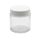 Víztiszta üveg tégely, fehér kupakkal - 100 ml