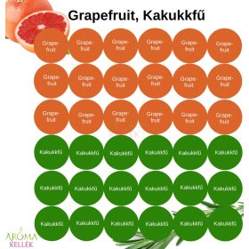 Matrica, címke illóolajokhoz - Grapefruit, Kakukkfű