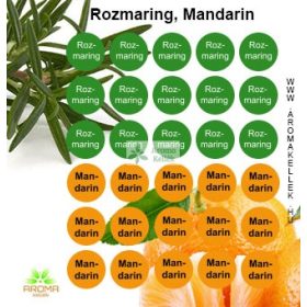 Matrica, cimke illóolajokhoz-  ROZMARING, MANDARIN