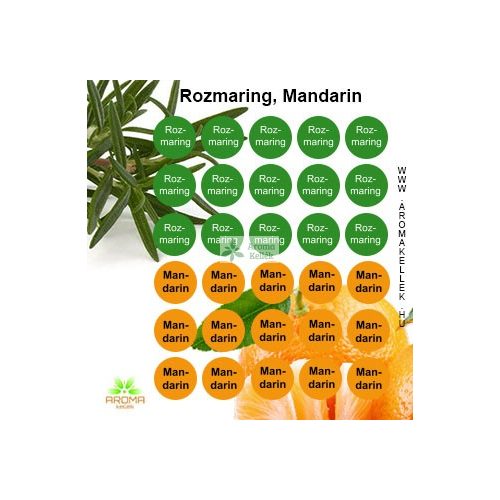 Matrica esszenciális olaj / illóolajokhoz -  ROZMARING, MANDARIN