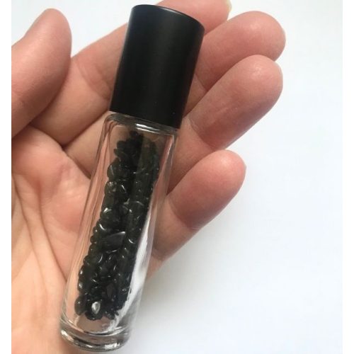 10 ml roller bottle with mineral stones - black obsidian