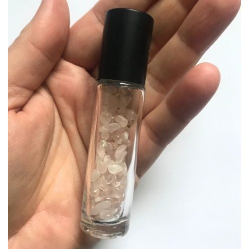 10 ml roller bottle with mineral stones - rose quartz