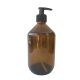 500 ml-es barna, üveg palack pumpás fejjel