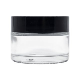 Üveg tégely, fekete kupakkal - 30 ml