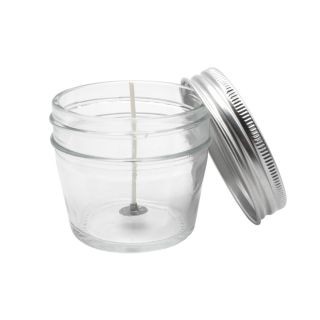  Candle in glass jar with wick