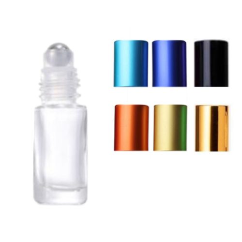 Roll-on üveg 5 ml-es (viztiszta) - választható kupakkal