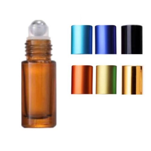 Roll-on üveg 5 ml-es (amber) - választható kupakkal