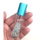 Throat chakra roller bottle for essential oils - with minerals