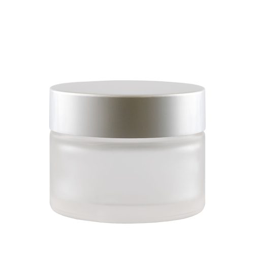 Homokfújt krémes üveg tégely - 50ml